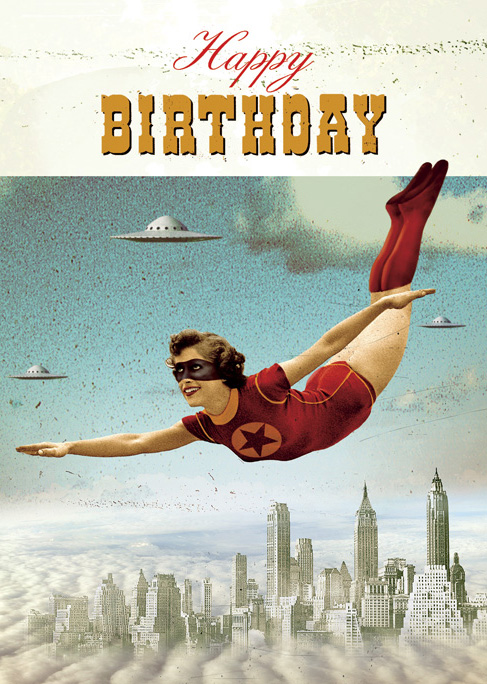 BC221 - Happy Birthday - Superhero Greeting Card by Max Hernn